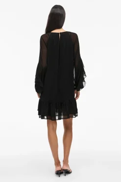 Vila Vestido corto con volantes Negro Sale