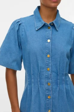 Vero Moda Vestido corto de algodón Azul Clearance