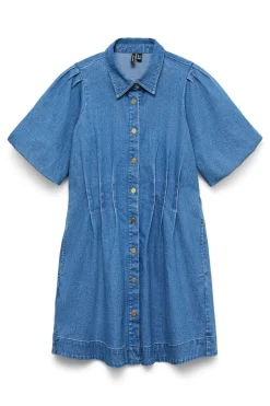 Vero Moda Vestido corto de algodón Azul Clearance