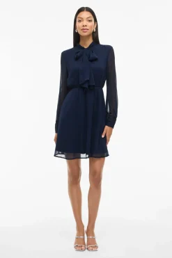 Vila Vestido corto de gasa Azul marino New