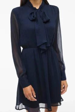 Vila Vestido corto de gasa Azul marino New