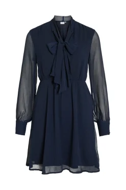 Vila Vestido corto de gasa Azul marino New