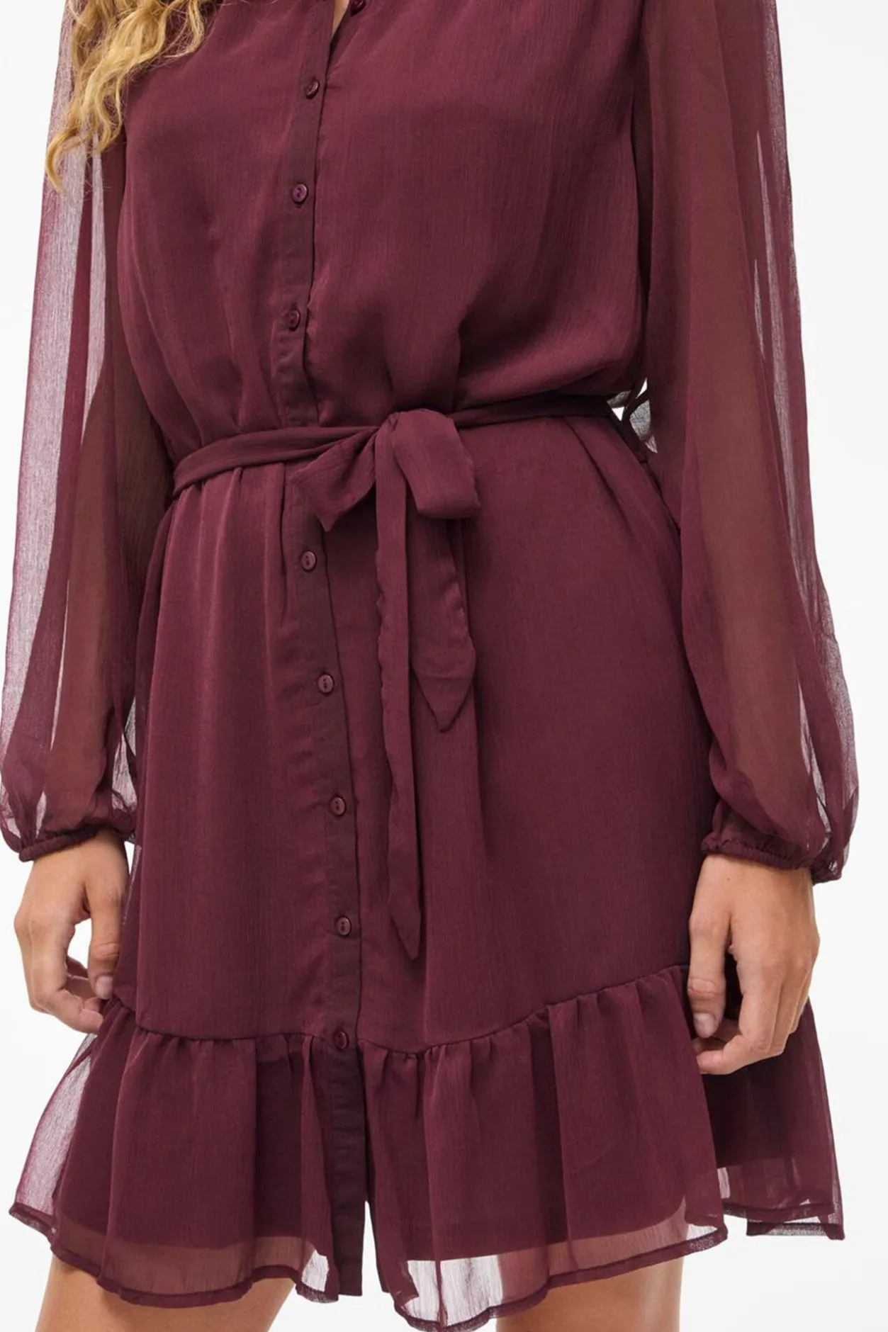 Vila Vestido corto de gasa Vino Online