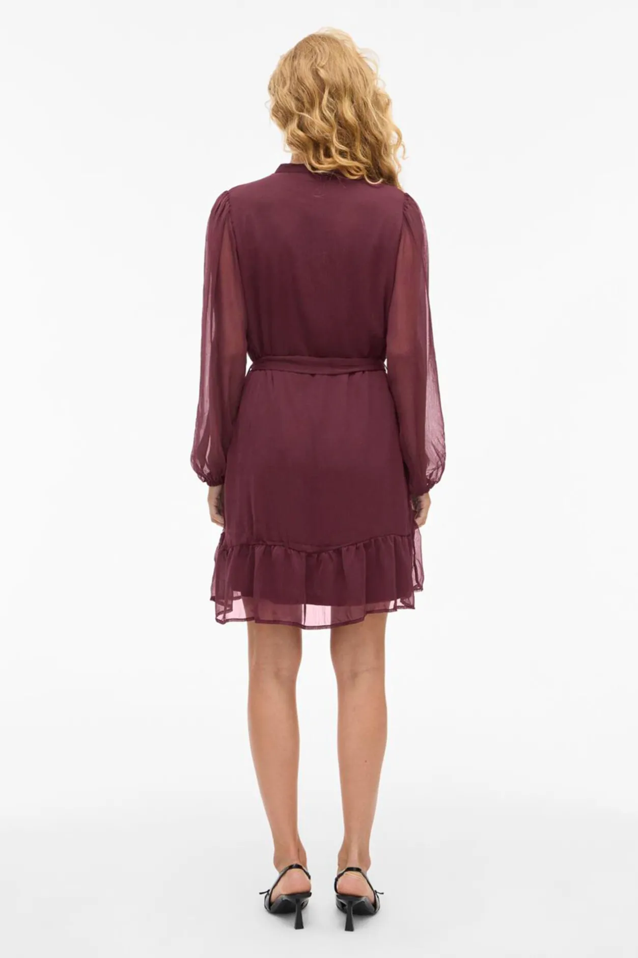 Vila Vestido corto de gasa Vino Online