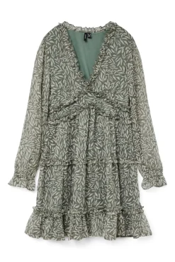 Vero Moda Vestido corto de gasa Verde Online