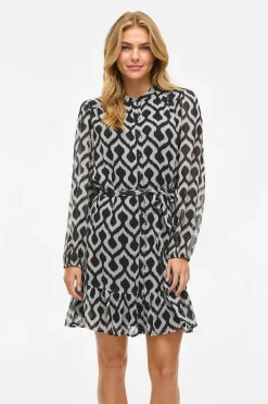 Vila Vestido corto de gasa Estampado gris Online