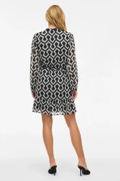 Vila Vestido corto de gasa Estampado gris Online