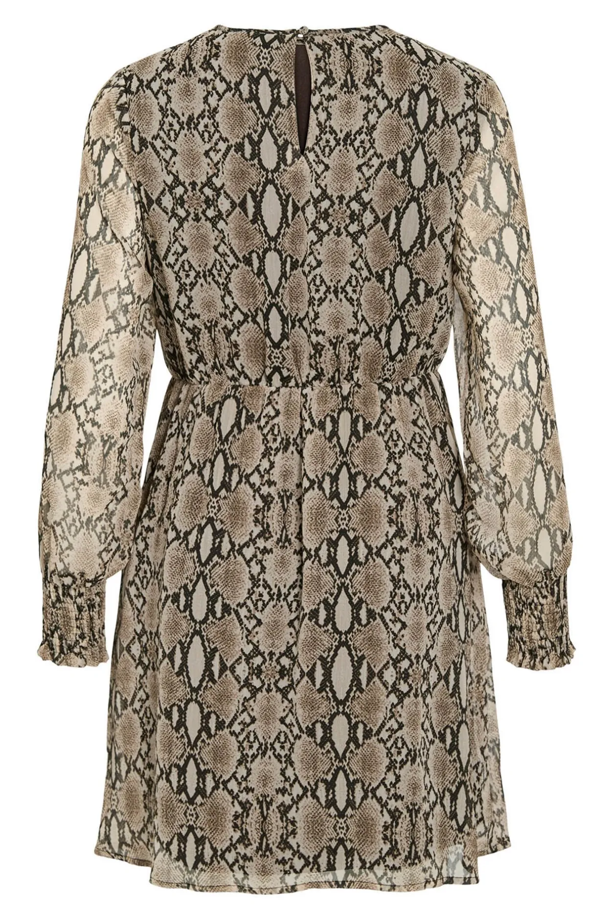 Vila Vestido corto de gasa estampado de serpiente Marr&oacute;n oscuro Online