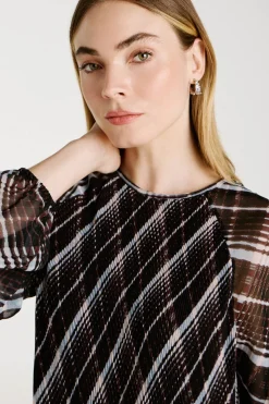 Vila Vestido corto de gasa plisado Negro