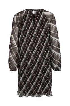 Vila Vestido corto de gasa plisado Negro