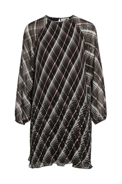 Vila Vestido corto de gasa plisado Negro