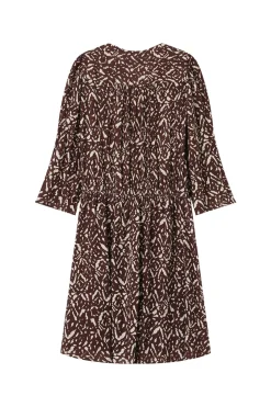 Grace & Mila Vestido corto de manga 3/4 Estampado marr&oacute;n Online