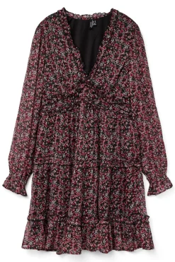 Vero Moda Curve Vestido corto de manga larga Curve Negro New