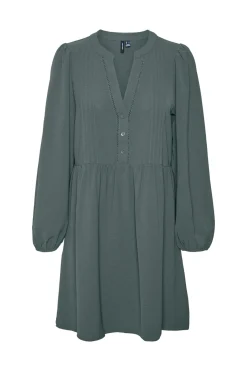 Vero Moda Vestido corto de manga larga Verde oscuro Hot