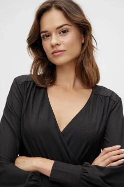 Vila Vestido corto entallado fruncido Negro Best