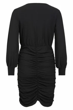 Vila Vestido corto entallado fruncido Negro Best