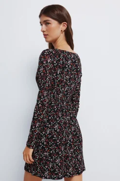 Springfield Vestido corto flores negro Hot