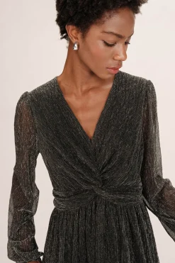 Grace & Mila Vestido corto gasa lúrex Gris Hot