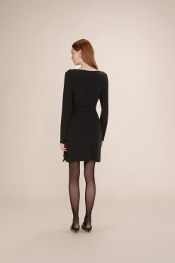 Grace & Mila Vestido corto lúrex Negro Clearance