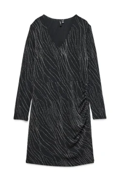 Vero Moda Curve Vestido corto lúrex talla grande Negro