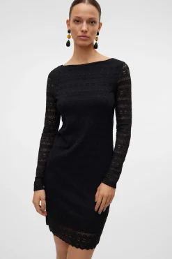 Vero Moda Vestido corto manga larga Negro