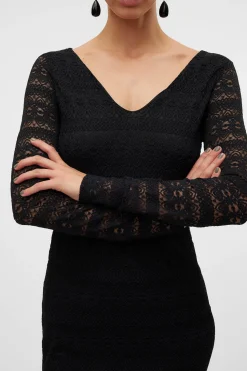 Vero Moda Vestido corto manga larga Negro