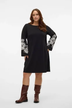 Vero Moda Curve Vestido corto manga larga Curve Negro New