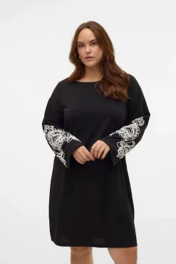 Vero Moda Curve Vestido corto manga larga Curve Negro New