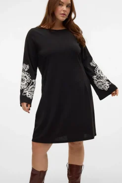 Vero Moda Curve Vestido corto manga larga Curve Negro New