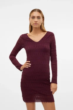 Vero Moda Vestido corto manga larga Morado Best