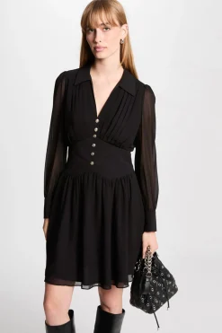 Morgan Vestido corto patinadora Negro Hot