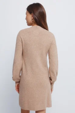 Springfield Vestido corto punto cable knit nude