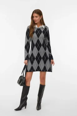 Vero Moda Vestido corto rombos Gris Hot