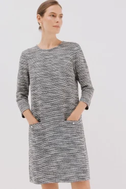 Cortefiel Vestido corto tweed Gris