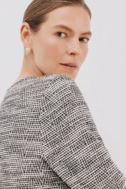 Cortefiel Vestido corto tweed Gris