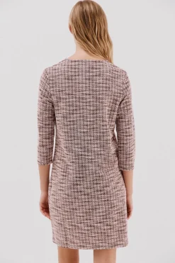 Cortefiel Vestido corto tweed Marr&oacute;n oscuro Discount