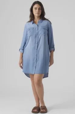 Vero Moda Curve Vestido corto vaquero talla grande Azul Online