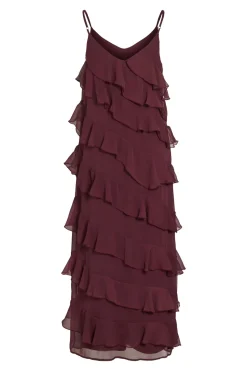 Vila Vestido de fiesta midi con volantes Morado Hot