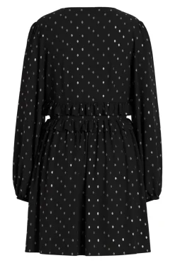 Vila Vestido de gasa con lúrex Negro New