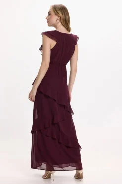 Vila Vestido de gasa midi de fiesta Morado Sale