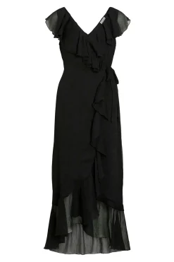 Vila Vestido de gasa midi de fiesta Negro Online