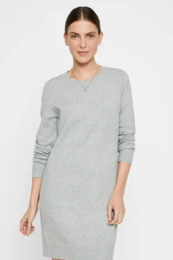 Vero Moda Vestido de punto con cuello redondo Gris Online