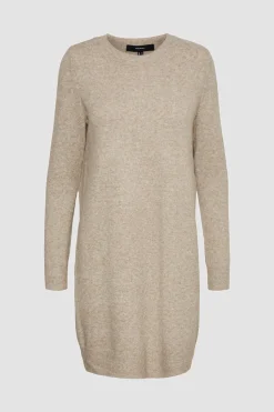 Vero Moda Vestido de punto con cuello redondo Marr&oacute;n Discount