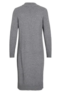 Vila Vestido de punto con viscosa Gris Hot
