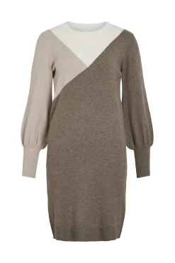 Vila Vestido de punto con viscosa Gris oscuro Online