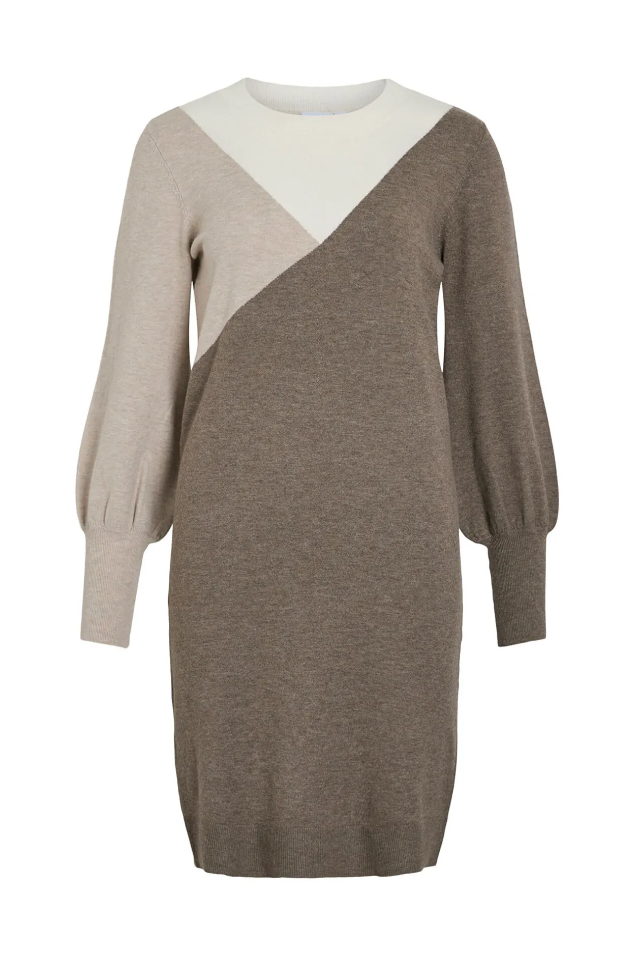 Vila Vestido de punto con viscosa Gris oscuro Online