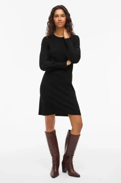 Vila Vestido de punto con viscosa Negro New