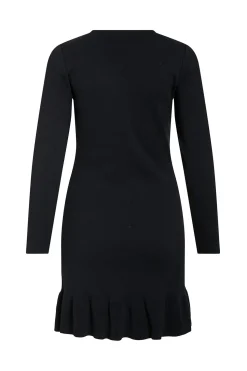 Vila Vestido de punto con viscosa Negro Discount