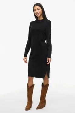 Vila Vestido de punto con viscosa Negro New