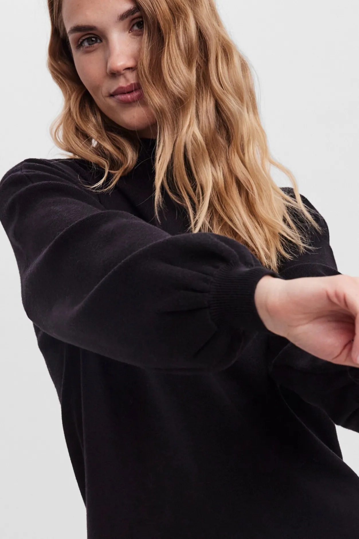 Vero Moda Vestido de punto corto manga larga Negro New